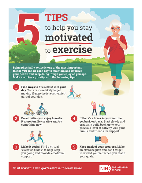 5 Tips to Help You Stay Motivated to Exercise Handout - (Digital Download)