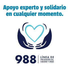 988 Suicide & Crisis Lifeline  Sticker - Apoyo experto y solidario en cualquier momento (Spanish)