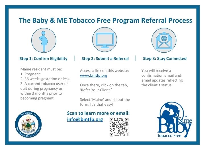 Baby & ME Tobacco Free Program Provider Referral Postcard