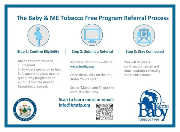 Baby & ME Tobacco Free Program Provider Referral Postcard