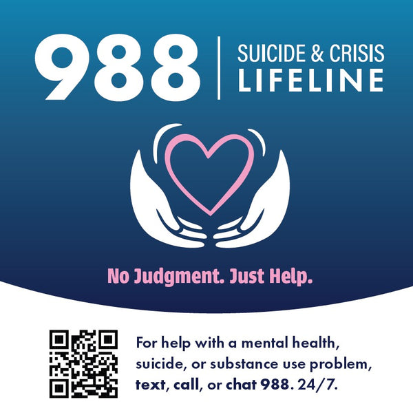 988 Suicide & Crisis Lifeline Square Magnet