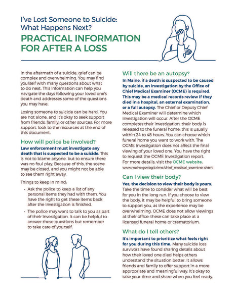 Practical Information for After a Suicide Loss - Digital Download