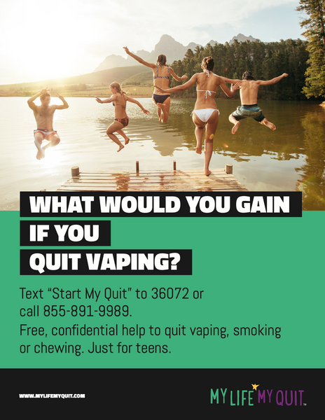 My Life My Quit - Teen Quit Vaping Poster