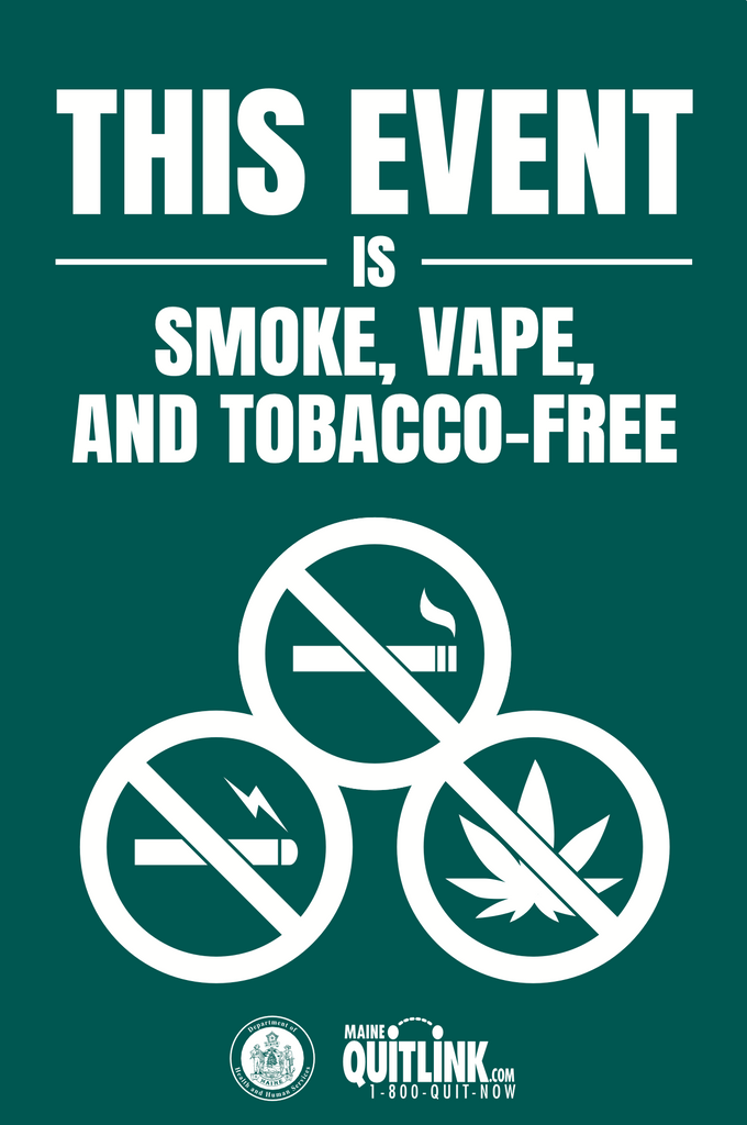 This Event is Smoke, Vape, and Tobacco-Free Sandwich Board Sign Maine Prevention Store This Event is Smoke, Vape, and Tobacco-Free Sandwich Board Sign Maine Prevention Store