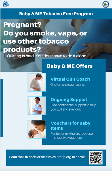 Baby & ME Tobacco Free Program Poster