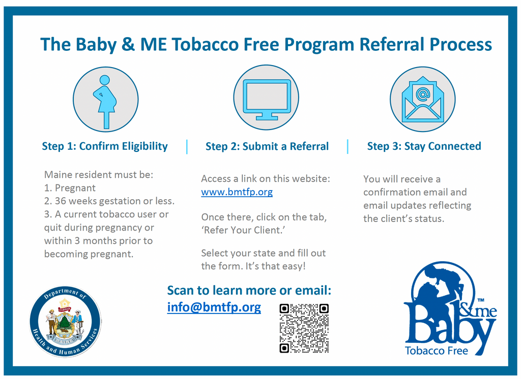 Baby & ME Tobacco Free Program Provider Referral Postcard