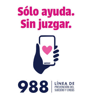 988 Suicide & Crisis Lifeline  Sticker - Solo ayuda. Sin juzgar. - Pink (Spanish)