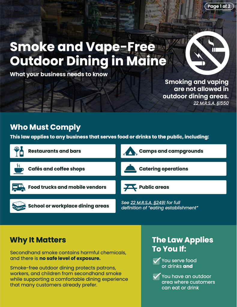 Smoke and Vape-Free Outdoor Dining in Maine