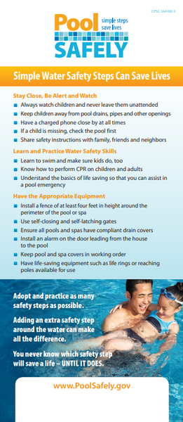 Pool Safely: Simple Water Safety Steps Saves Lives Consumer Tip Card