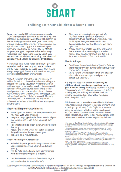 Be SMART Talking to Your Children About Guns (Digital Download)