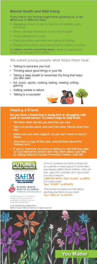 You Matter (Teen ACES) Safety Card