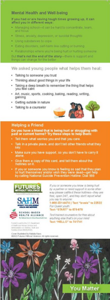 You Matter (Teen ACES) Safety Card