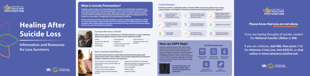 VA Uniting for Suicide Postvention Healing After Suicide Loss Brochure