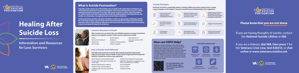 VA Uniting for Suicide Postvention Healing After Suicide Loss Brochure