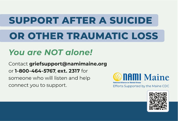 Support After a Suicide or other Traumatic Loss Post Card