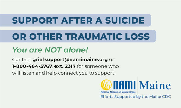 Support After a Suicide or Other Traumatic Loss wallet card