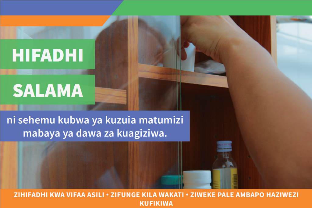 Eyes Open Postcard - Safe Storage Swahili
