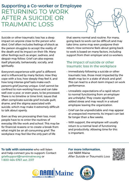 Supporting a Co-worker or Employee After a Suicide or Traumatic Loss Digital Download