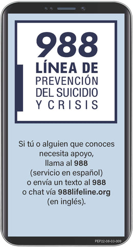 988 Suicide & Crisis Lifeline Large Magnet (Spanish)