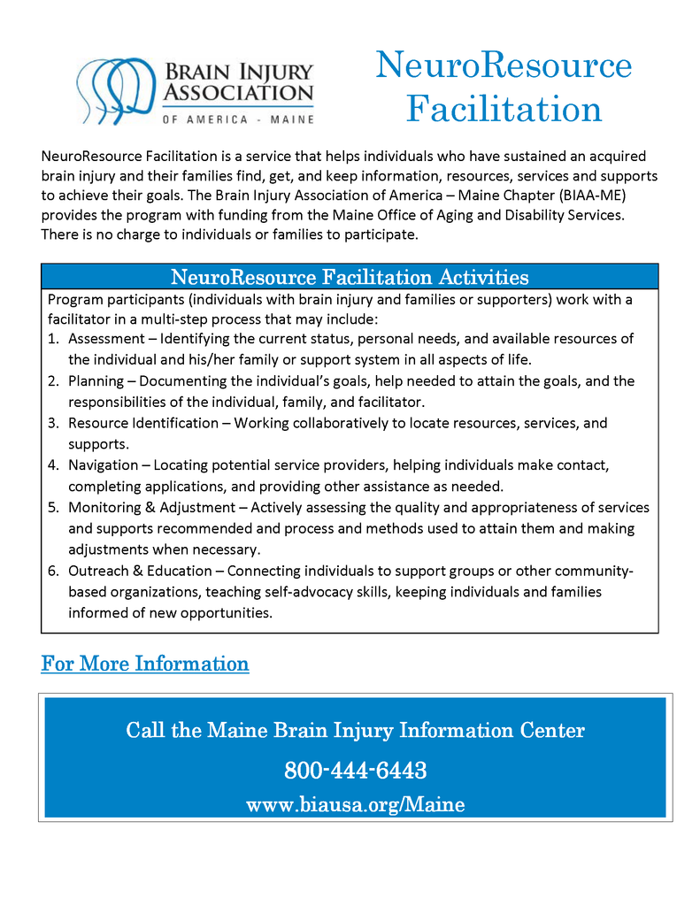 Maine Brain Injury Resources Digital Download