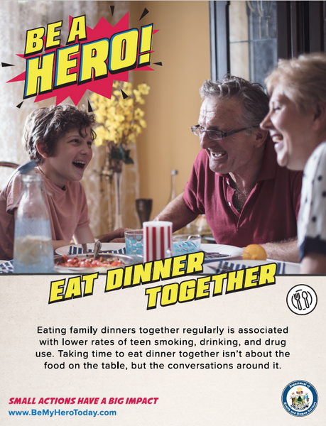 Be A Hero Poster: Eat Dinner Digital Download