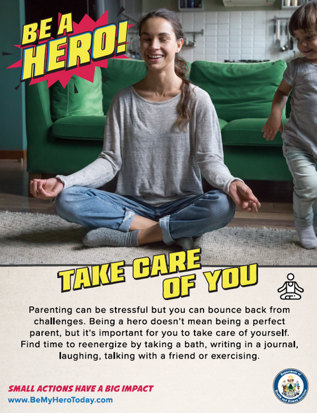 Be A Hero Poster: Take Care Digital Download