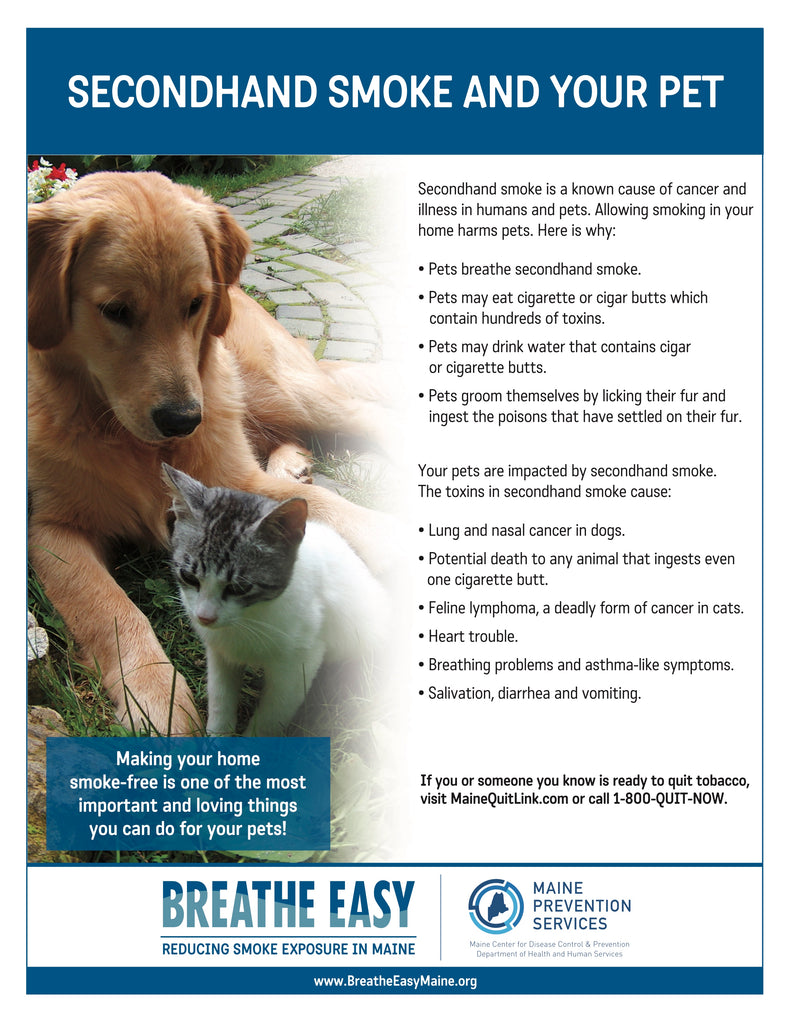 Pet Secondhand Smoke Fact Sheet - Digital Only Maine Prevention Store Pet Secondhand Smoke Fact Sheet - Digital Only Maine Prevention Store