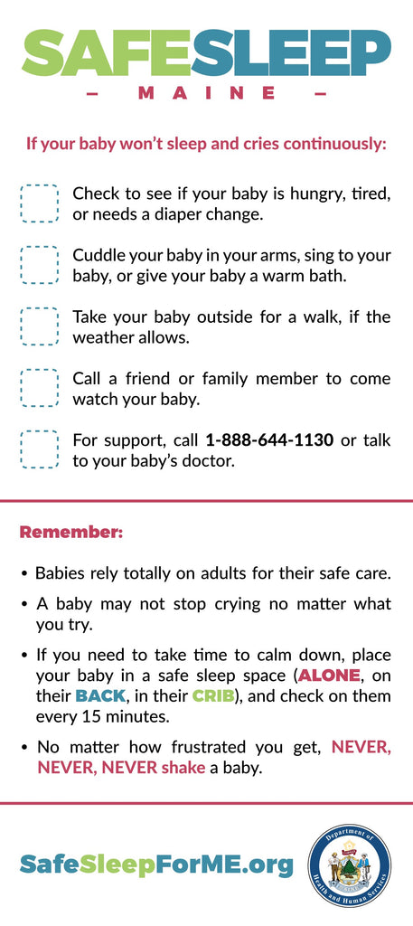 Safe Sleep Rack Card – Maine Prevention Store