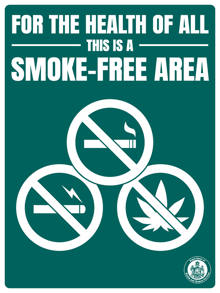 Smoke-Free Area (Multiple Substances) Sign